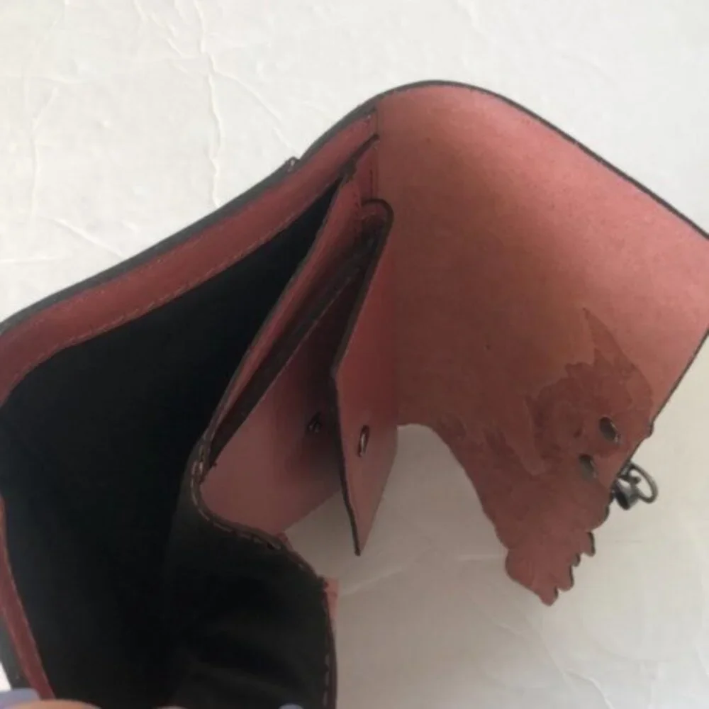 Patricia Nash Terresa Leather Wallet Hand Cut Tooled Pink